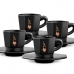 Conjunto de Chávenas de Café Bialetti 700000671 Preto Porcelana 75 ml