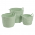 Set di Cesti Corda 33 x 33 x 38 cm Verde Chiaro (3 Pezzi)