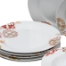 Assiettes Bordeaux Moutarde Porcelaine 1 cm 37 x 23 x 30 cm 18 Pièces