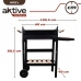 Barbecue a Carboni con Ruote Aktive Metallo smaltato 100,5 x 88,5 x 40 cm Nero