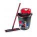 Mopa Fregona con Cubo de Doble Acción Vileda Ultramax Mop Set Negro Rojo Microfibras