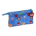 Dreifaches Mehrzweck-Etui Spider-Man Team up Blau 22 x 12 x 3 cm