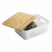 Caja Multiusos Confortime Blanco Marrón Bambú Plástico 36 x 26,5 x 13,5 cm (6 Unidades)