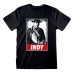 Camisola de Manga Curta Indiana Jones Indy Preto Unissexo