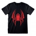 T-Shirt met Korte Mouwen Spider-Man Hanging Spider Zwart Uniseks