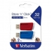 Pendrive Verbatim Store 'n' Click 2 Onderdelen Blauw Multicolour 32 GB