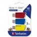 Pendrive Verbatim Store 'n' Click 3 Darabok Többszínű 16 GB