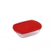 Rechthoekige lunchbox met deksel Ô Cuisine Cook & Store Rood 1,1 L 23 x 15 x 6,5 cm Siliconen Glas (6 Stuks)