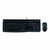 Keyboard and Mouse Logitech Desktop MK120 USB Black Italian