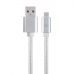 USB Kábel - micro USB GEMBIRD CCB-MUSB2B-AMBM-6-S Fehér Ezüst színű 1,8 m