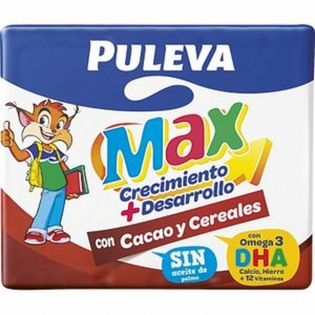 PULEVA PEQUES 3 WITH CEREALS AND COCOA 3X200 ML PACK.