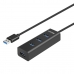 4-Port USB Hub Unitek Y-3089 Melns