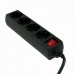 Regleta Enchufes 4 Tomas con interruptor 3GO REG4 3500W Negro