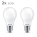 Bombilla LED Philips Classic Standard 60 W Blanco E E27 (2700 K) (2 Unidades)