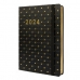 Agenda Finocam Flexy Joy Dotts 2024 Zwart Gouden A5 14,8 x 21 cm