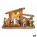 Christmas nativity set LED Light Multicolour Wood Ceramic 26 x 14 x 12 cm (6 Units)