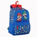 Mochila Escolar Super Mario Azul Vermelho 41 x 31 x 15 cm