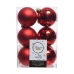 Kerstballen Decoris 12 Stuks Rood Plastic Ø 6 cm