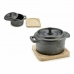 Saucepan Brown Black Bamboo Forged steel 13 x 10 x 8,5 cm (12 Units)