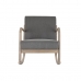 Fauteuil à Bascule DKD Home Decor Naturel Gris foncé Polyester Bois d'hévéa Sixties 66 x 85 x 81 cm