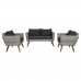 Ensemble Table avec 3 Sièges DKD Home Decor Noir 137 x 66 x 70 cm 93 x 52 x 37 cm 137 x 66 x 73 cm