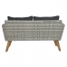 Bord med 3 lænestole DKD Home Decor Sort 137 x 66 x 70 cm 93 x 52 x 37 cm 137 x 66 x 73 cm