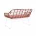 Bord med 3 lænestole DKD Home Decor 124 x 74 x 84 cm Metal syntetisk spanskrør