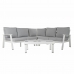 Havesofa DKD Home Decor Grå 212 x 212 x 86 cm Krystal Aluminium 86 cm  