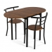 Tafel met vier stoelen DKD Home Decor Bruin Zwart Metaal Hout MDF 121 x 55 x 78 cm