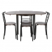 Conjunto de Mesa con 4 Sillas DKD Home Decor Marrón Negro Metal Madera MDF 121 x 55 x 78 cm