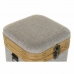 Sett med pyntebokser DKD Home Decor Beige Naturell Tre Metall 30 x 40 cm 40,5 x 40,5 x 41,5 cm (3 pcs)