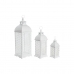 Postes de iluminação DKD Home Decor 24 x 24 x 74 cm Acabamento envelhecido Cristal Metal Branco Árabe