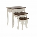 Jeu de 3 tables DKD Home Decor Blanc Marron 60 x 40 x 66 cm