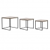 3 galdu komplekts DKD Home Decor Melns Metāls 45 x 45 x 45 cm Koks MDF