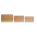 Leikkuulauta DKD Home Decor Sininen Vihreä Pinkki Bambu 33,5 x 22,4 x 1,2 cm