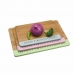 Snijplank DKD Home Decor Blauw Groen Roze Bamboe 33,5 x 22,4 x 1,2 cm