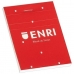 Schein Notizblock ENRI Rot A6 80 Blatt 4 mm (10 Stück)
