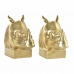 Bokstöd DKD Home Decor Neushoorn Gouden Hars Koloniaal 15 x 7,5 x 14,5 cm