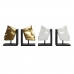 Bookend DKD Home Decor White Golden Resin Modern Face 30,5 x 10 x 22 cm (2 Units)