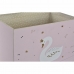 Caja Decorativa DKD Home Decor Multicolor Natural Rosa claro Madera Cisne 39 x 26 x 31 cm