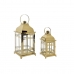 Postes de iluminação DKD Home Decor Cristal Dourado Metal (22 x 22 x 57 cm) (22 x 22 x 49 cm)