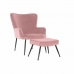 Fåtölj DKD Home Decor S3023869 Svart Rosa Metall Plast Sammet Modern 70 x 60 x 84 cm