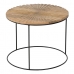 Mesa de apoio 53 x 53 x 42 cm Natural Preto Metal Madeira