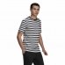 Camisola de Manga Curta Homem  Essentials Stripey  Adidas Embroidered Logo Preto