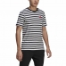 Camisola de Manga Curta Homem  Essentials Stripey  Adidas Embroidered Logo Preto