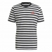 Heren-T-Shirt met Korte Mouwen  Essentials Stripey  Adidas Embroidered Logo Zwart