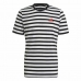 Maglia a Maniche Corte Uomo  Essentials Stripey  Adidas Embroidered Logo Nero