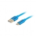 Cavo USB A con USB-C Lanberg CA-USBO-22CU-0018-BL Azzurro 1,8 m Quick Charge 3.0 (1 Unità)