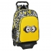 Mochila Escolar com Rodas Minions M313L Preto Branco Amarelo 14 L