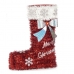 Figura Decorativa Calcetín de Navidad Espumillón Blanco Rojo Polipropileno PET 18 x 23 x 8 cm (12 Unidades)